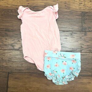 Angel Dear Onesie/Floral Bloomers Set